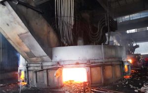 submerged electric arc furnace for steel rolling mill machine